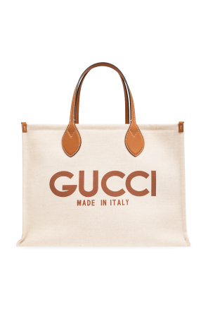 トートバッグ GUCCI FW24 'Gucci' midi shopping bag (772176FACUL 8573) GUCCI Printed Tote Hand Bag 772176FACUL8573 canvas leather